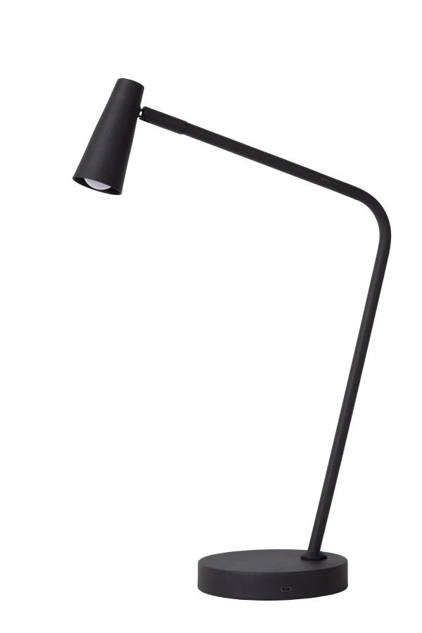 Lucide STIRLING - Lampe de table Rechargeable - Batterie/Piles - LED 3 StepDim - 1x3W 2700K - Noir - éteint